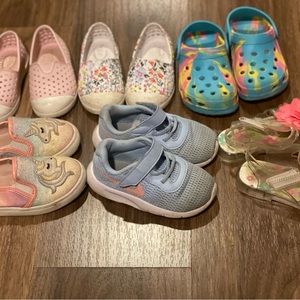 Lot of six Toddler Girl Shoes